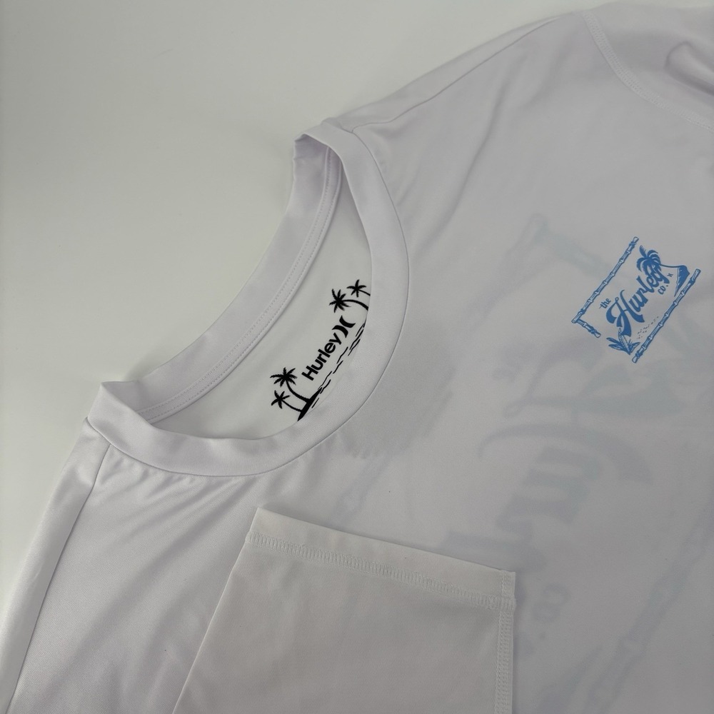 Men's Hurley Vintage‎ Hybrid UPF 50 Long Sleeve Shirt White XXL